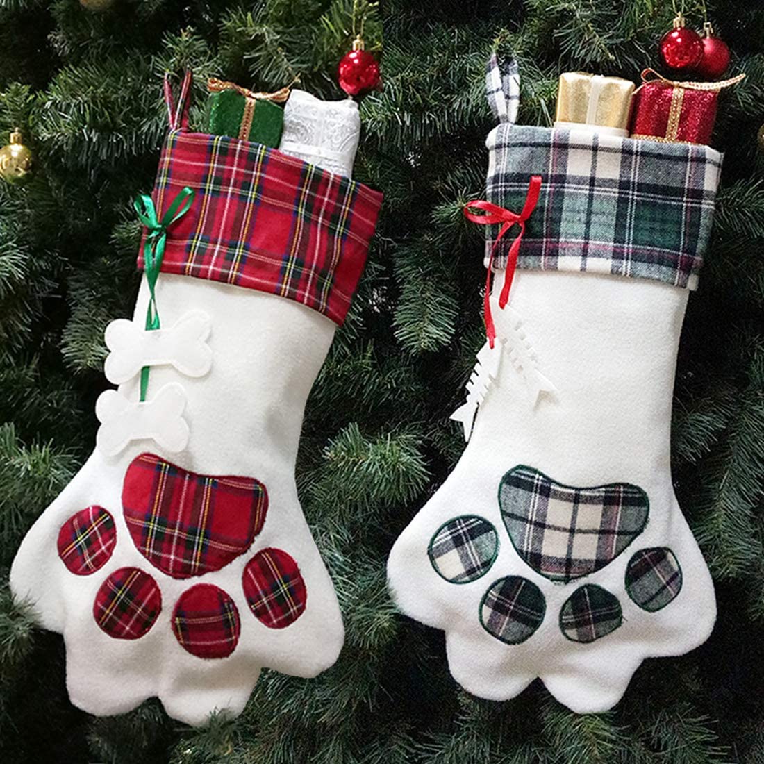 Lovely Paw Christmas Stockings For Dog And Cat