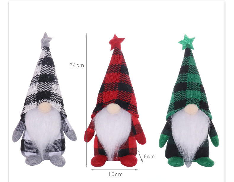 Christmas classic two color Plaid gnomes