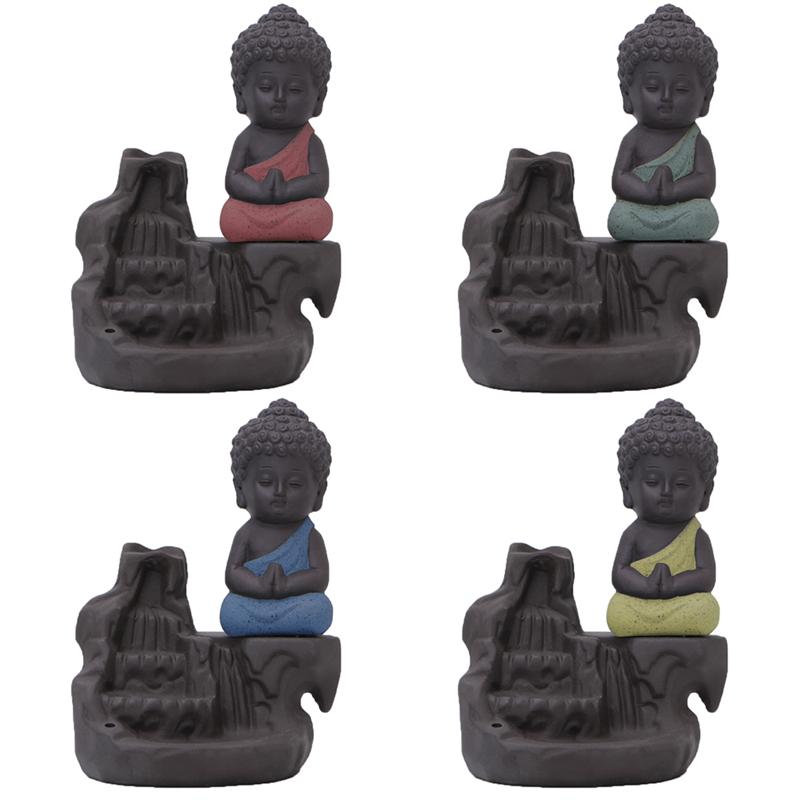 50% OFF Limited Time Cute Little Monk Smoke Backflow Censer With 50PCS Incense Cones
