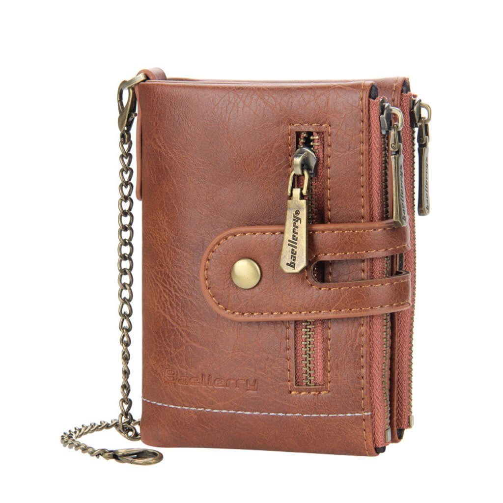 Bifold Stylish Wallet With Anti-Theft Chain For Father's Day Gift