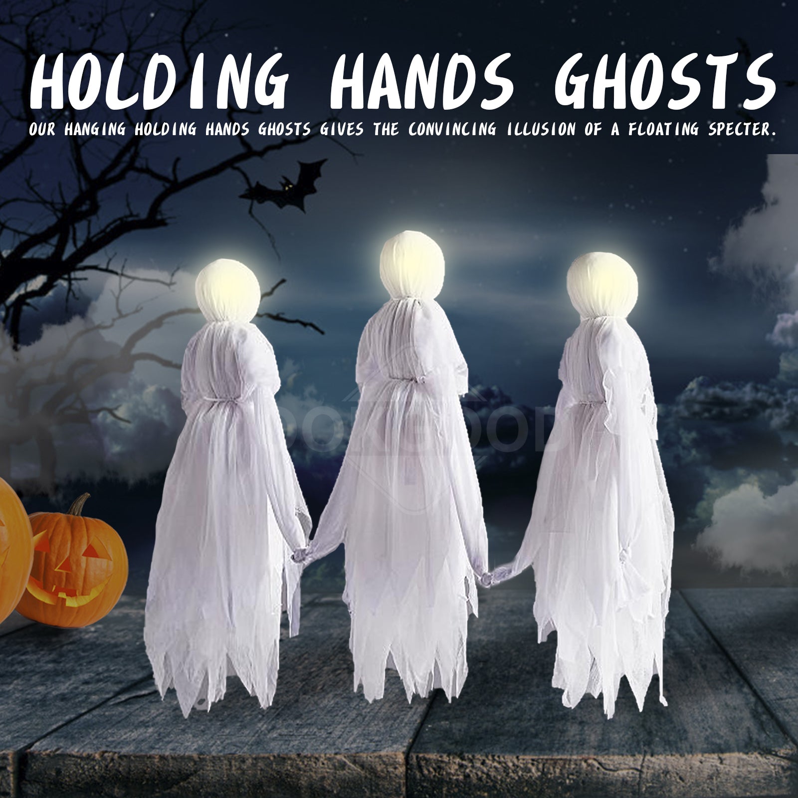 Holding Hands Ghosts For Halloween Decoration