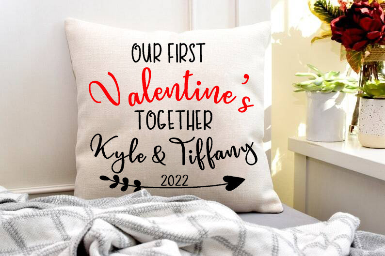 Our First Valentine's - Personalized Custom Name Pillowcase