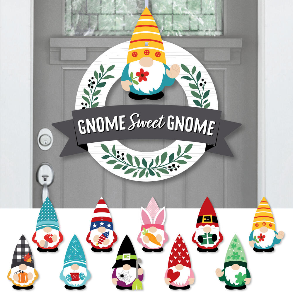 Interchangeable Gnome And Holiday Wreath For Home Decoration