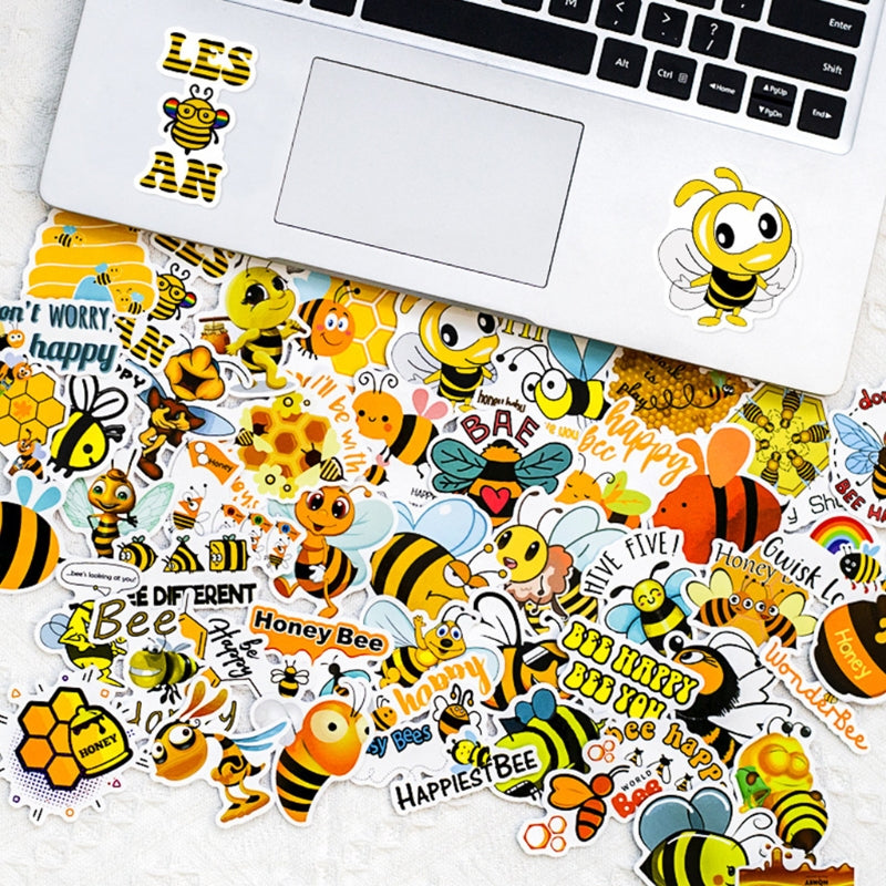 50Pcs/Pack Creative Bee Stickers Graffiti Decals Decorations