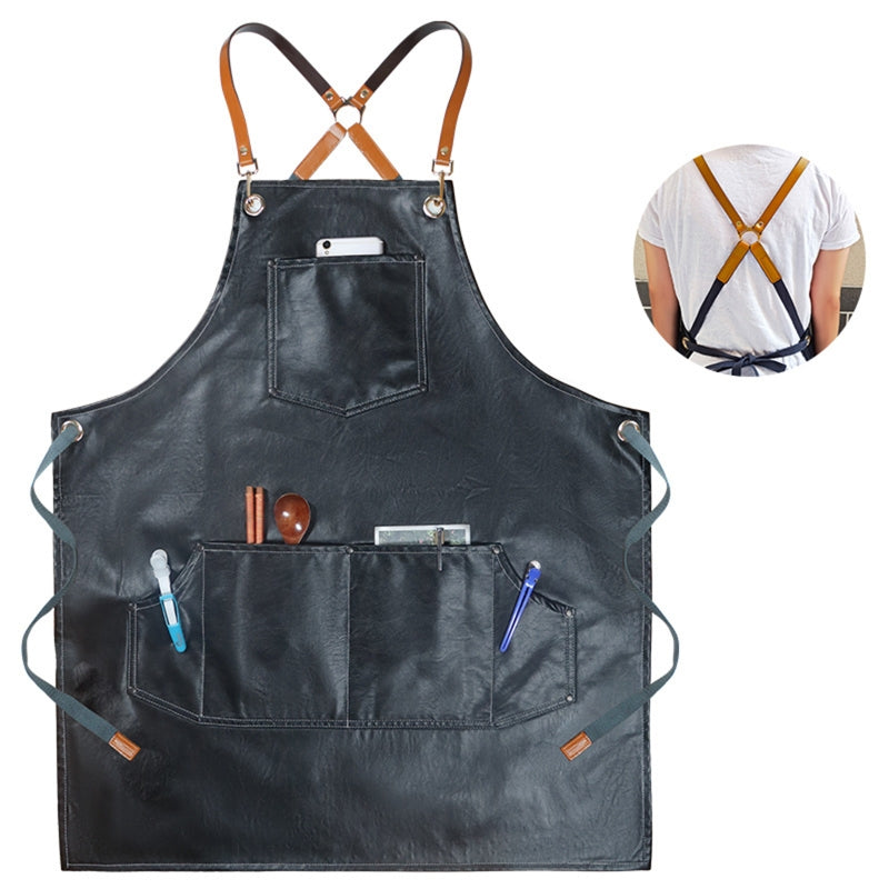 Leather Waterproof Apron With Adjustable Straps