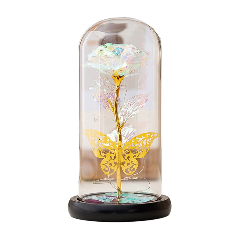 Forever Flower Gold Foil Rose And Butterfly With LED Light To Mother/Wife/Girlfriend