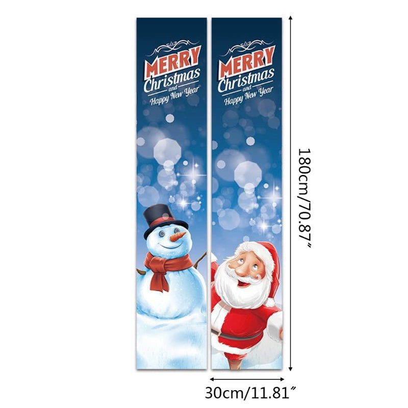 Christmas Door Curtain For Xmas Party Home Outdoor Decoration Couplet