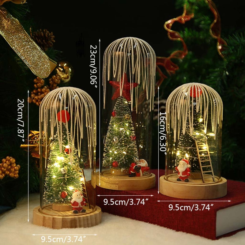 Christmas Frost Glass Cover Led Lamp For Home Bedroom Decoration