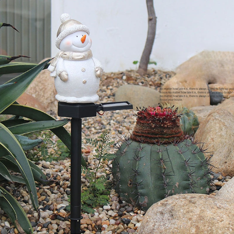 Christmas Led Solar Powered Garden Light Snowman Stake Lamp Waterproof