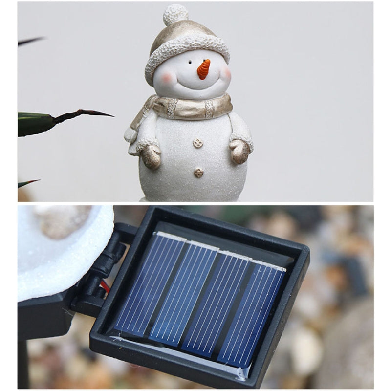 Christmas Led Solar Powered Garden Light Snowman Stake Lamp Waterproof