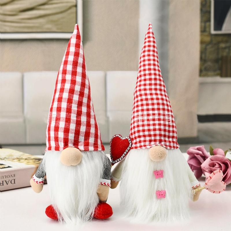 Valentine's Day Plush Gnome Couple For Gift And Decoration