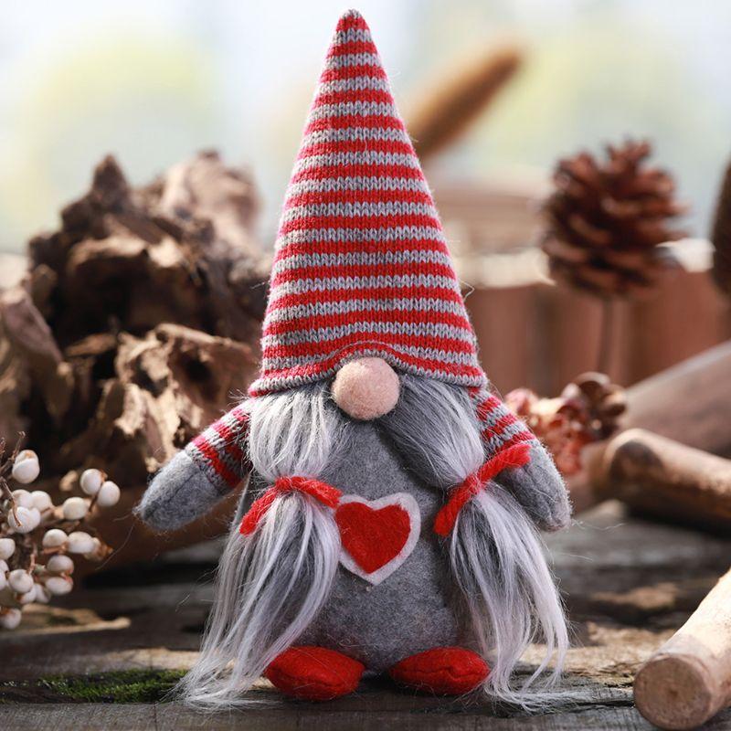 Fabric Plush Gnome Doll For Valentine's Day Gift And Ornament