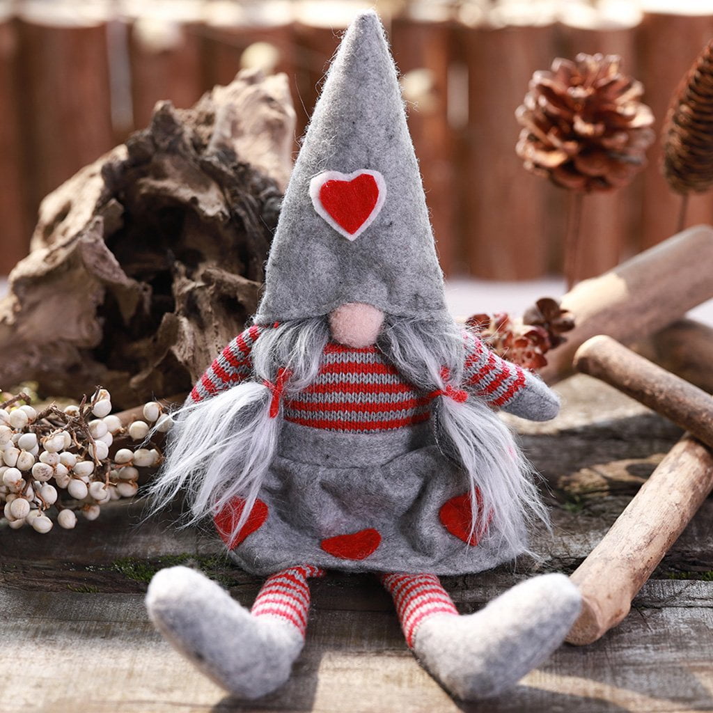 Fabric Plush Gnome Doll For Valentine's Day Gift And Ornament