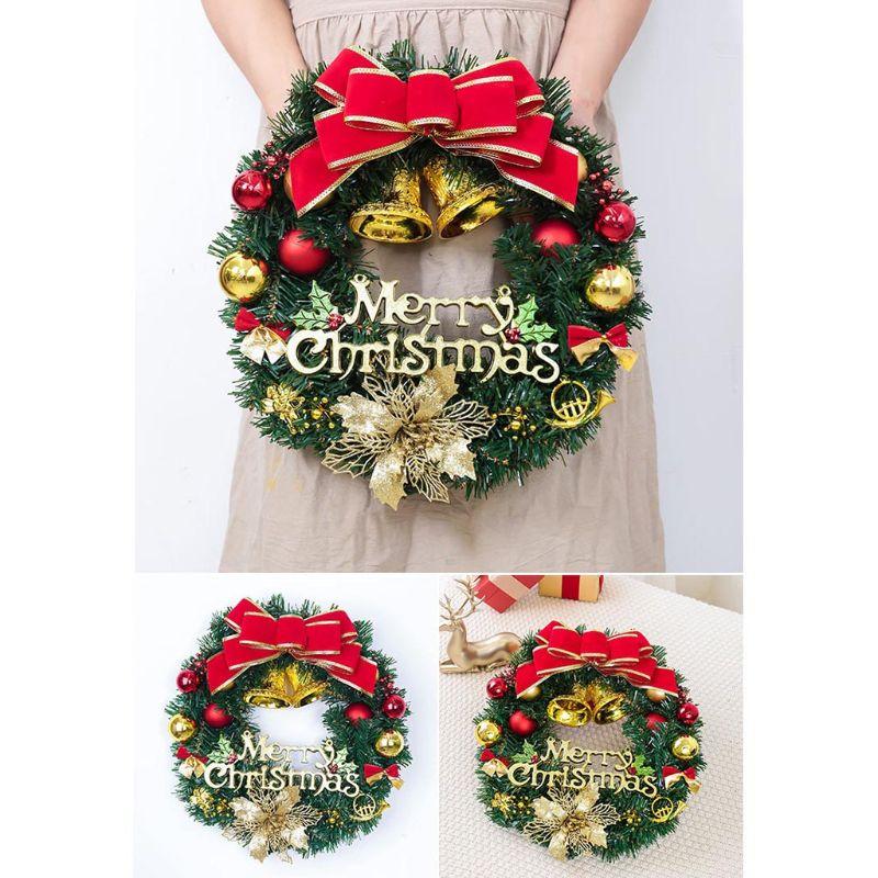 Christmas Wreath Hanging Front Door Wall Tree Ornament