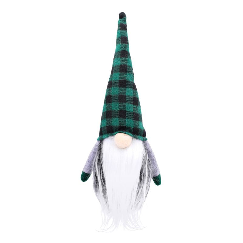 Plaid Hat Christmas Gnome Doll