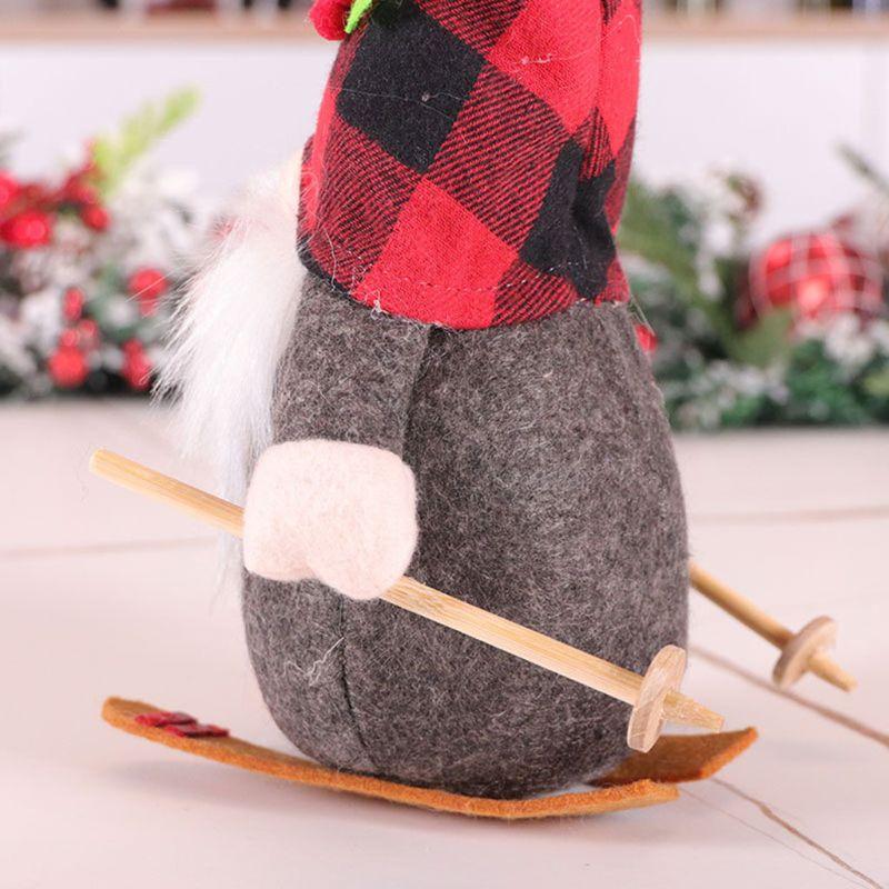 Handmade Skiing Gnome Dolls Couple For Holiday Gift And Decoration