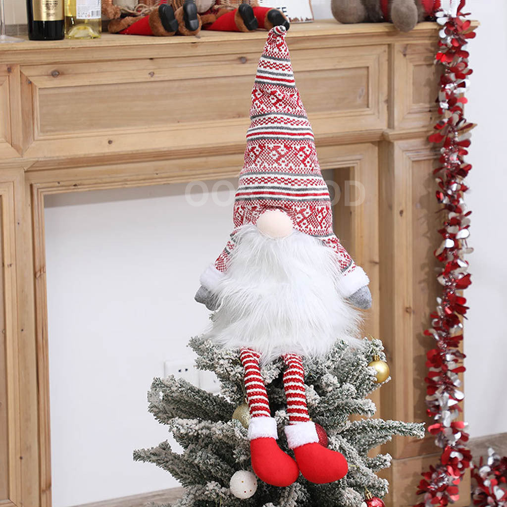 Long-legged Plush Gnome Christmas Tree Topper