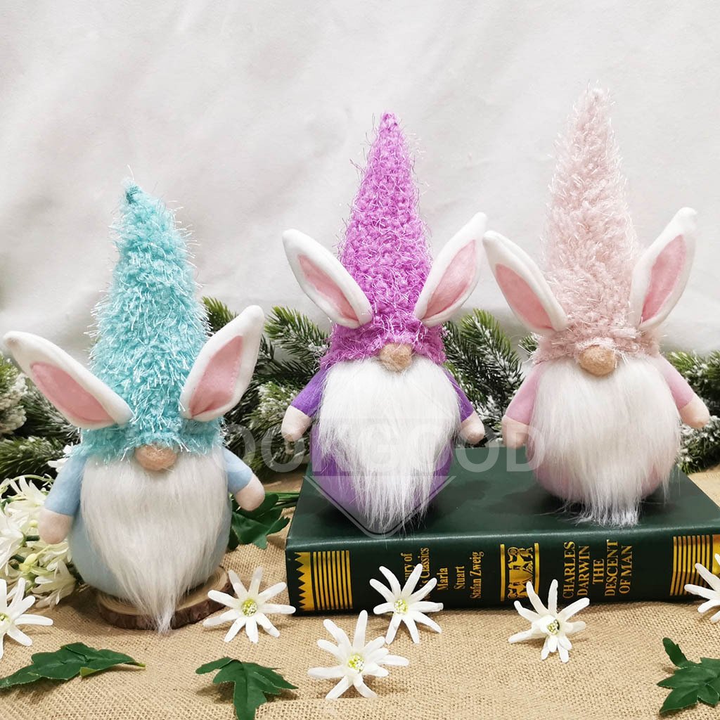Handmade Plush Bunny Gnome Dolls For Easter Gifts And Home Decoration