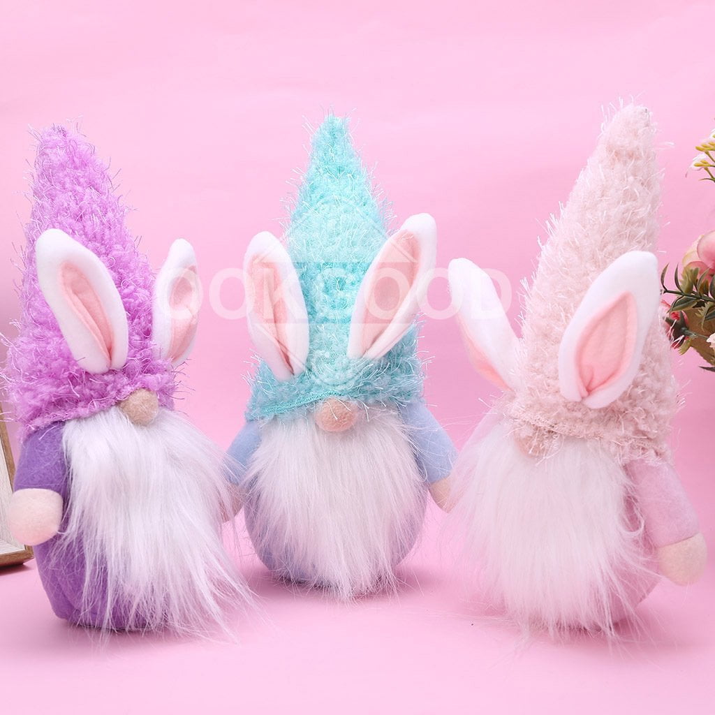 Handmade Plush Bunny Gnome Dolls For Easter Gifts And Home Decoration