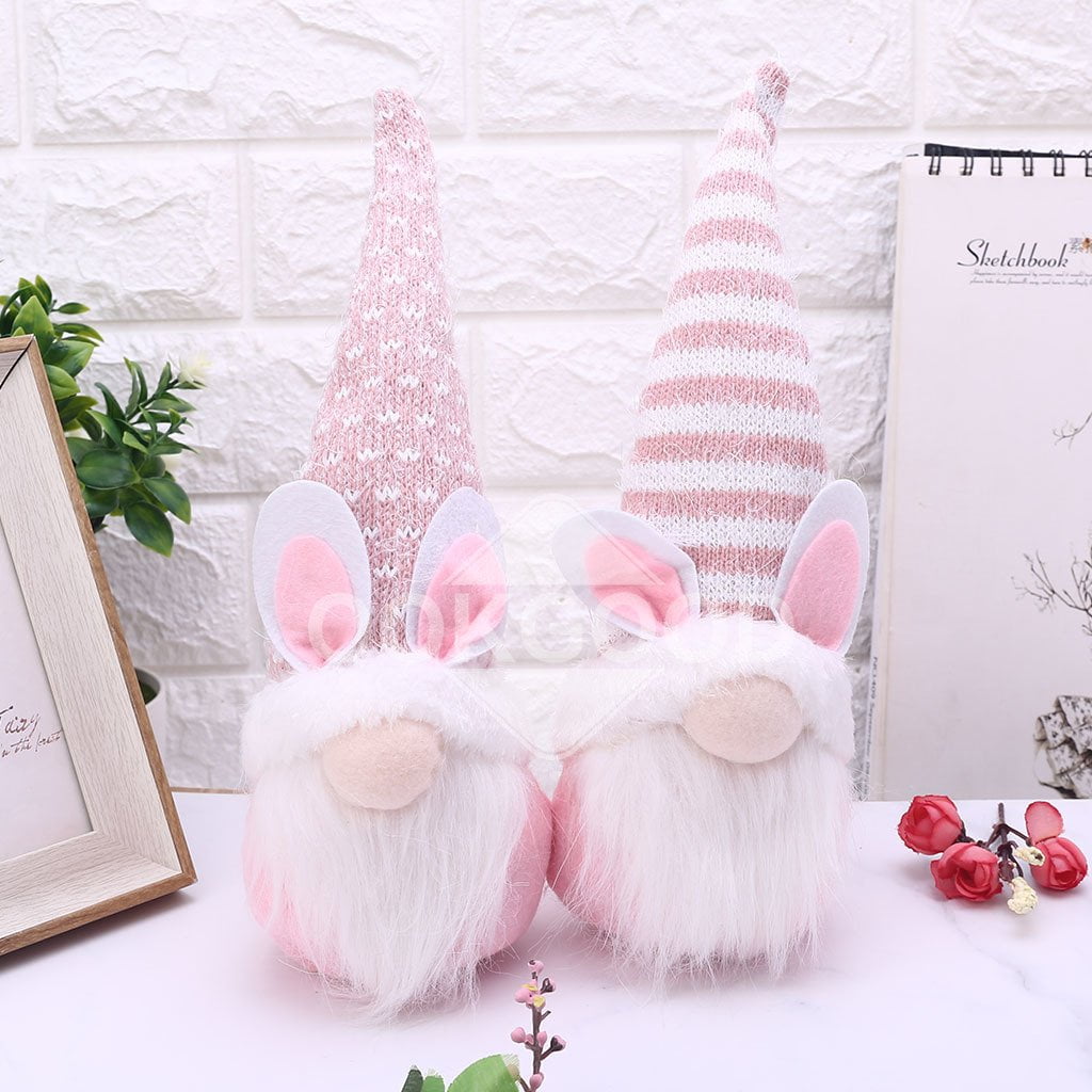 Plush Bunny Gnome Doll With Colorful Hat For Easter Gift