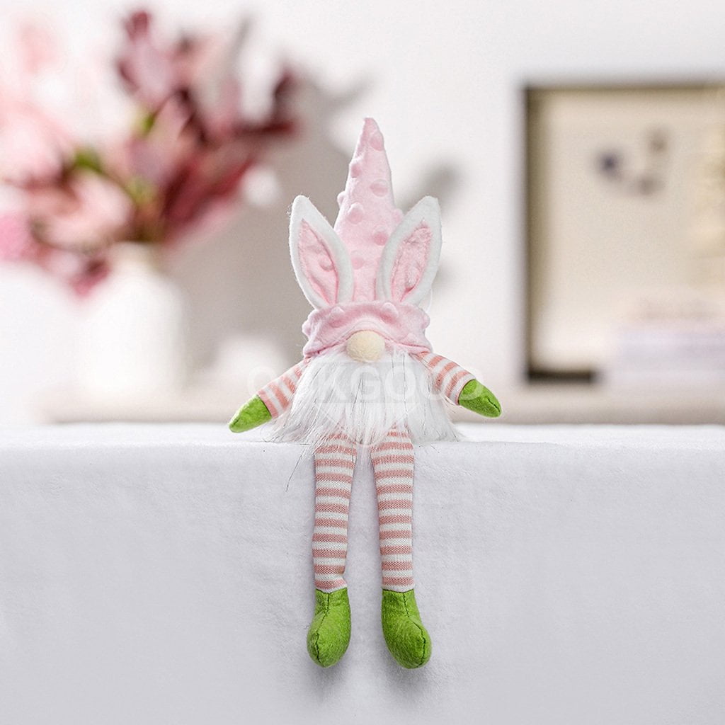 Plush Bunny Gnome Doll With Warm Light For Easter Gift