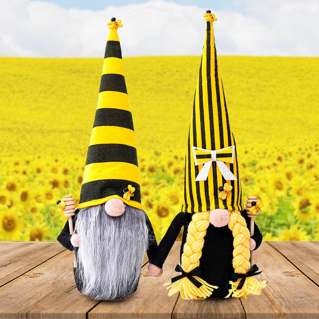 Plush Bee Gnome Family For Holiday Gift And Home Decoration