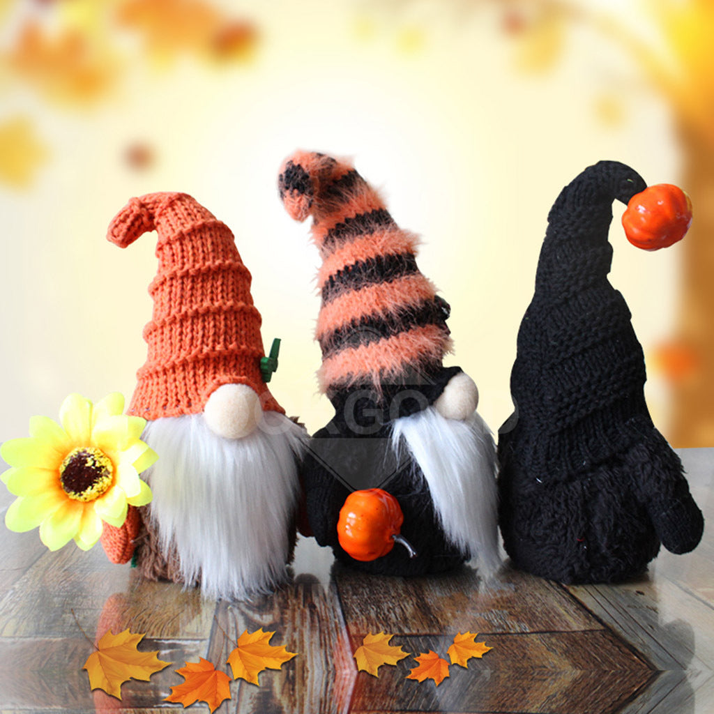 Adorable Plush Gnome With Knitted Hat For Halloween Gift