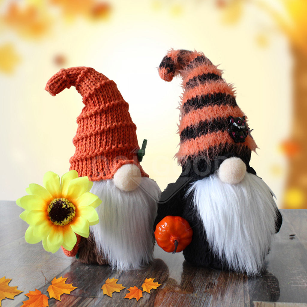 Adorable Plush Gnome With Knitted Hat For Halloween Gift