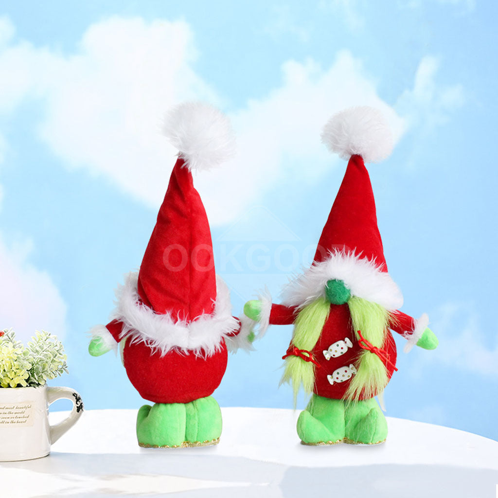 Christmas Plush Gnome Couple With Green Magic