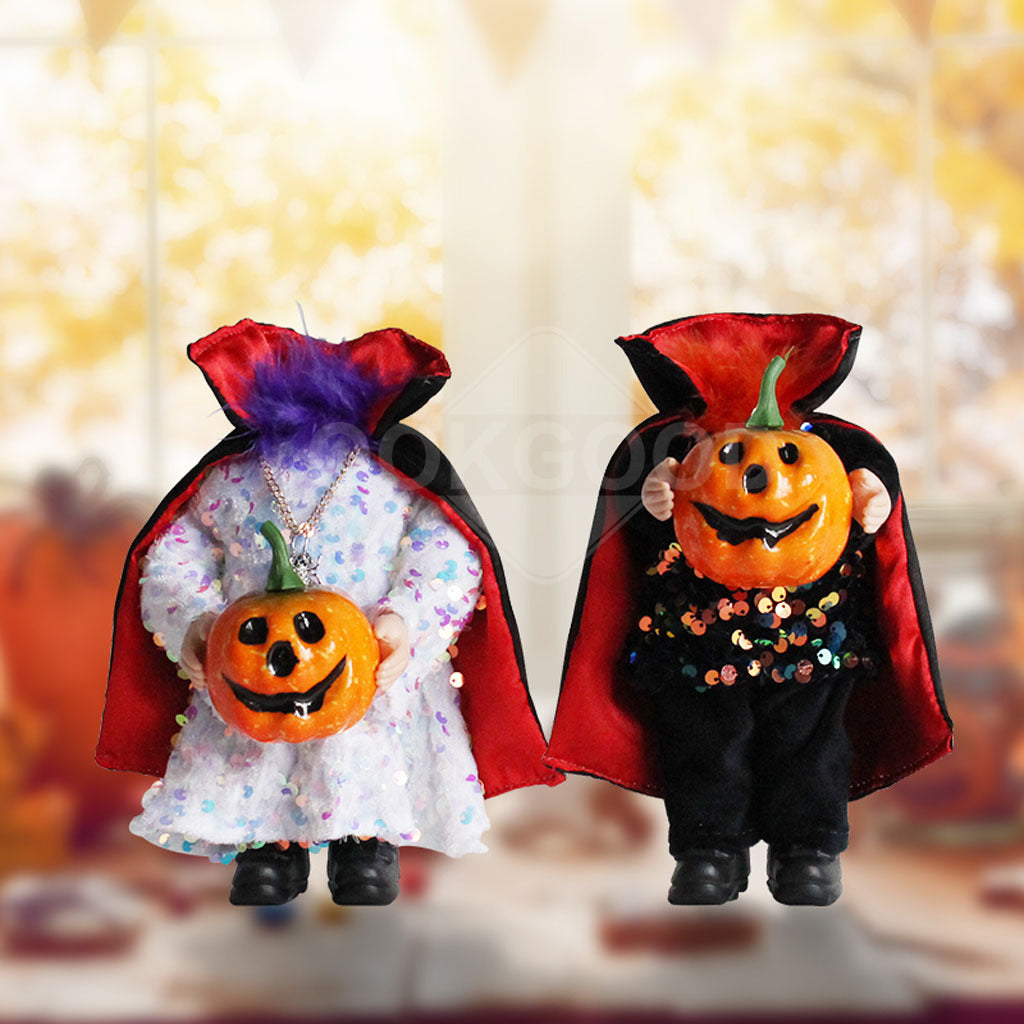 Unique Vampire Gnome Doll With Pumpkin For Halloween Gift And Decoration