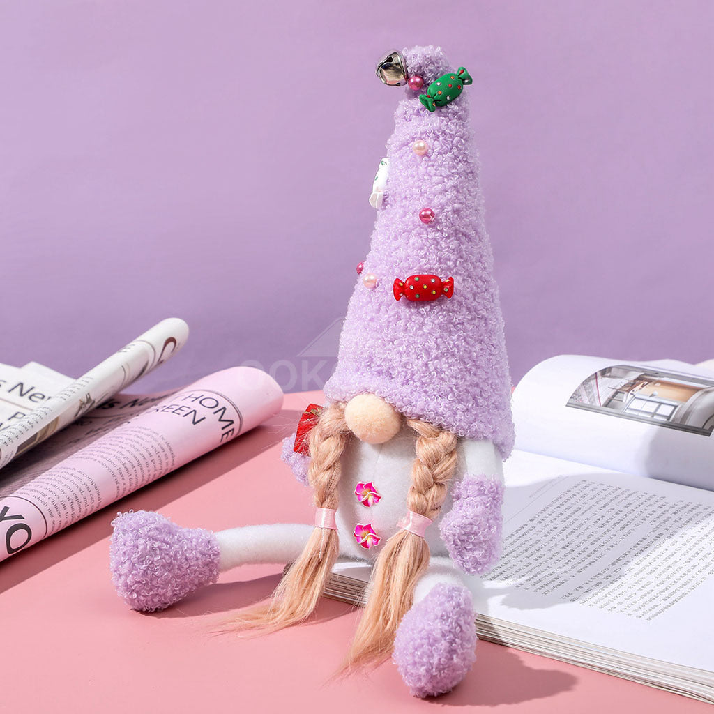 Merry Christmas - Pink Gnome Couple & Purple Gnome Couple