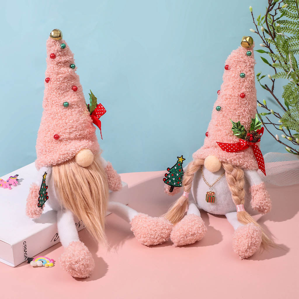Merry Christmas - Pink Gnome Couple & Purple Gnome Couple