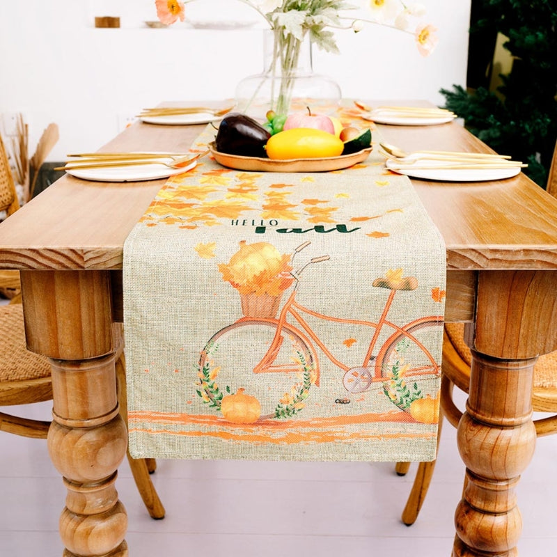 Maple Leaf Table Runner Kitchen Dining Table Decoration Tablecloth For Fall Party Decor