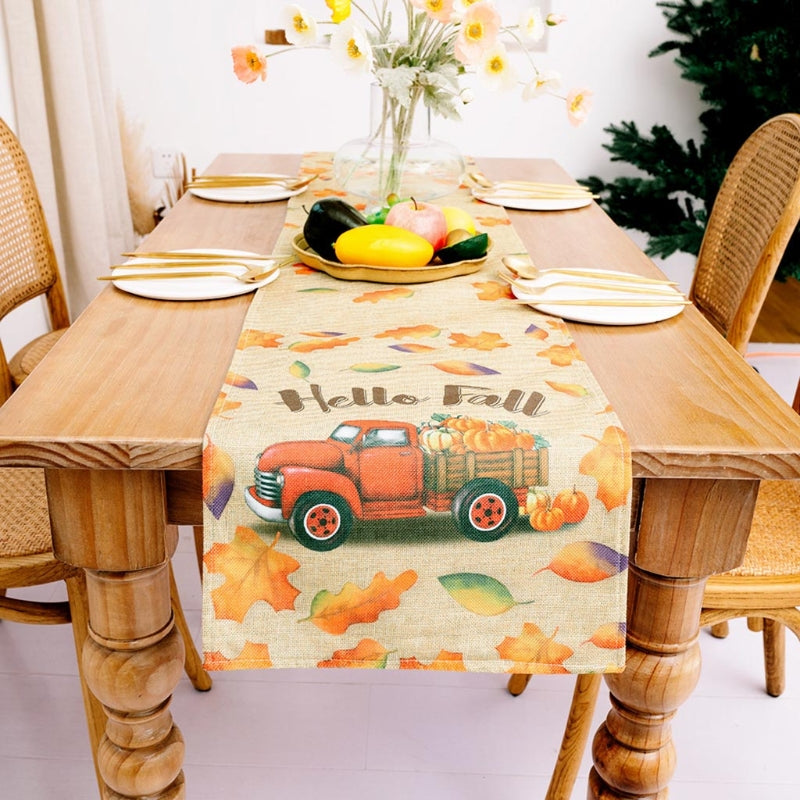 Maple Leaf Table Runner Kitchen Dining Table Decoration Tablecloth For Fall Party Decor