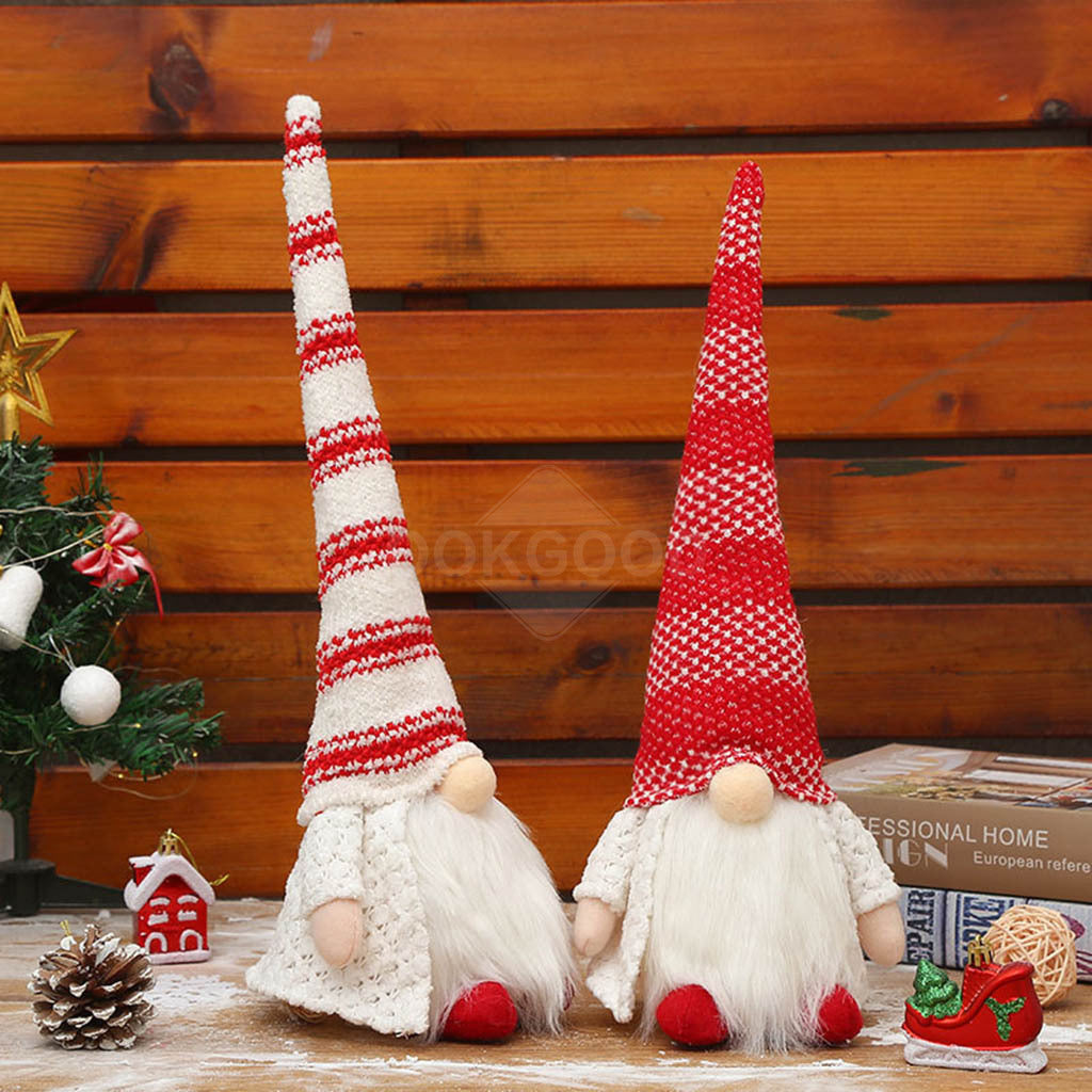 Lovely Long Hat Gnome With Knitted Sweater For Christmas Gift