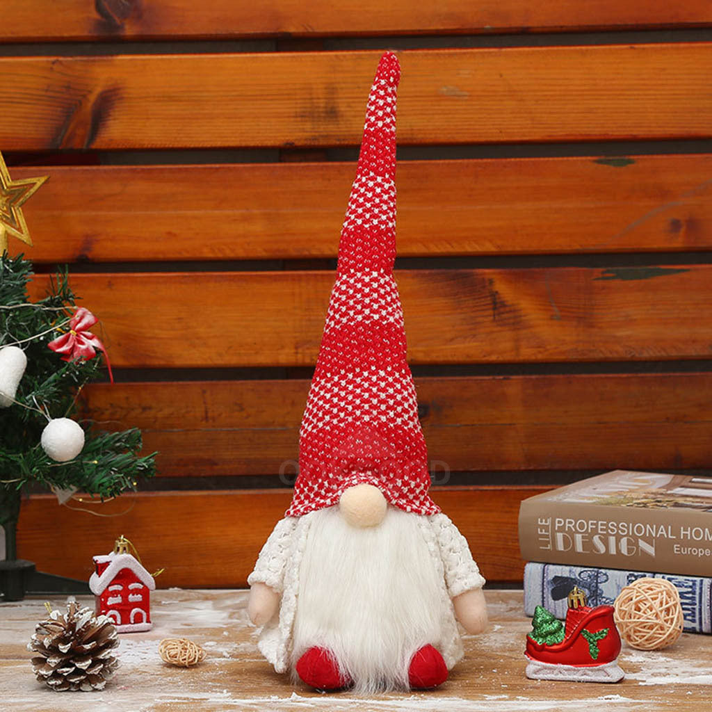 Lovely Long Hat Gnome With Knitted Sweater For Christmas Gift