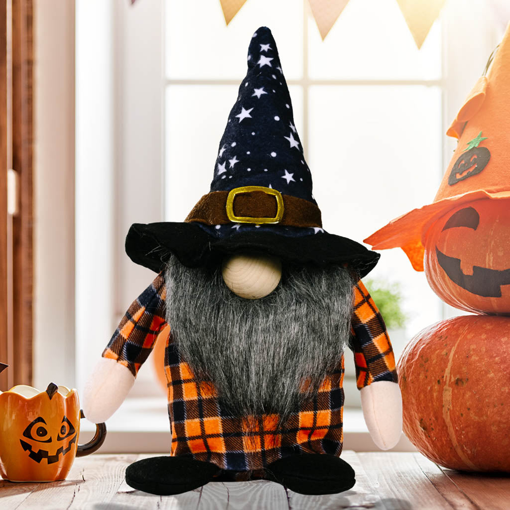 Halloween Gnome Couple With Wooden Nose For Holiday Gift
