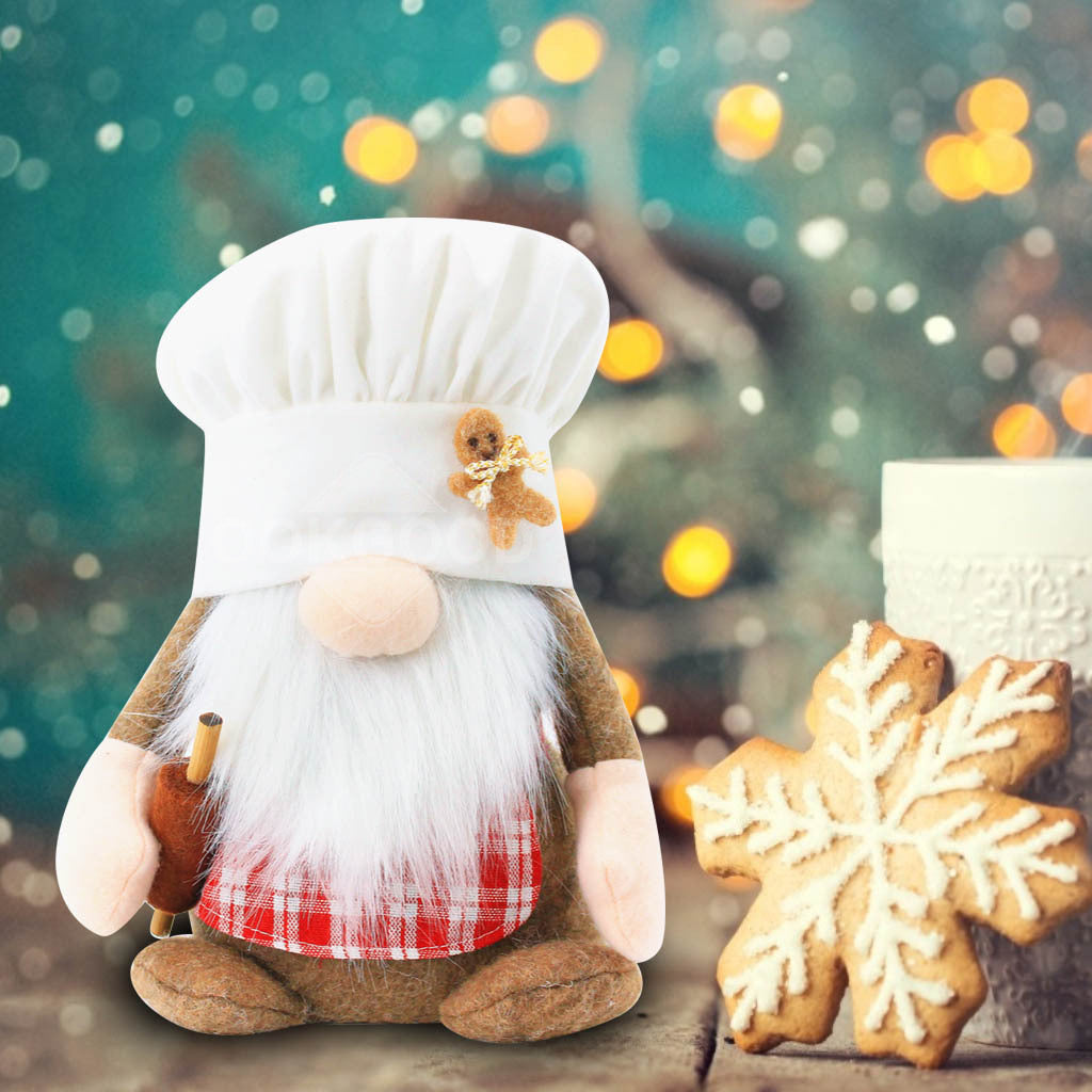 Gingerbread Man Pastry Chef Gnome Couple For Christmas Gift