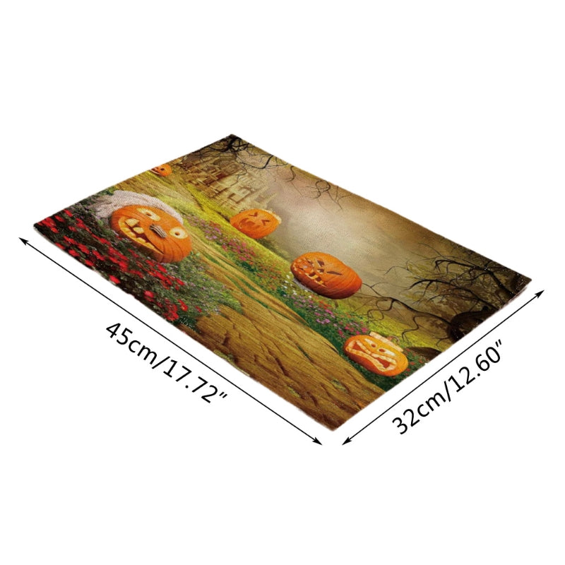 Halloween Placemats Ghost Pattern Linen Placemats For Halloween Parties
