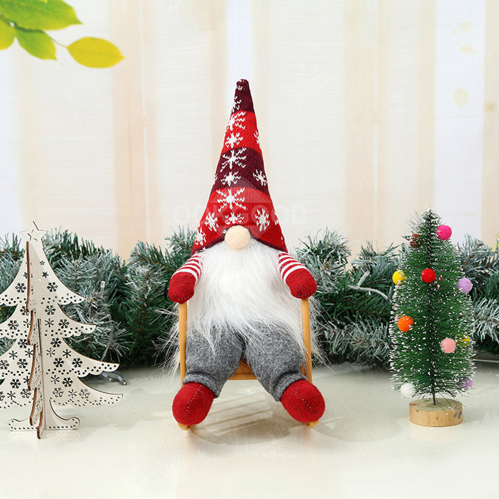 Santa Gnome Sitting Rocking Chair