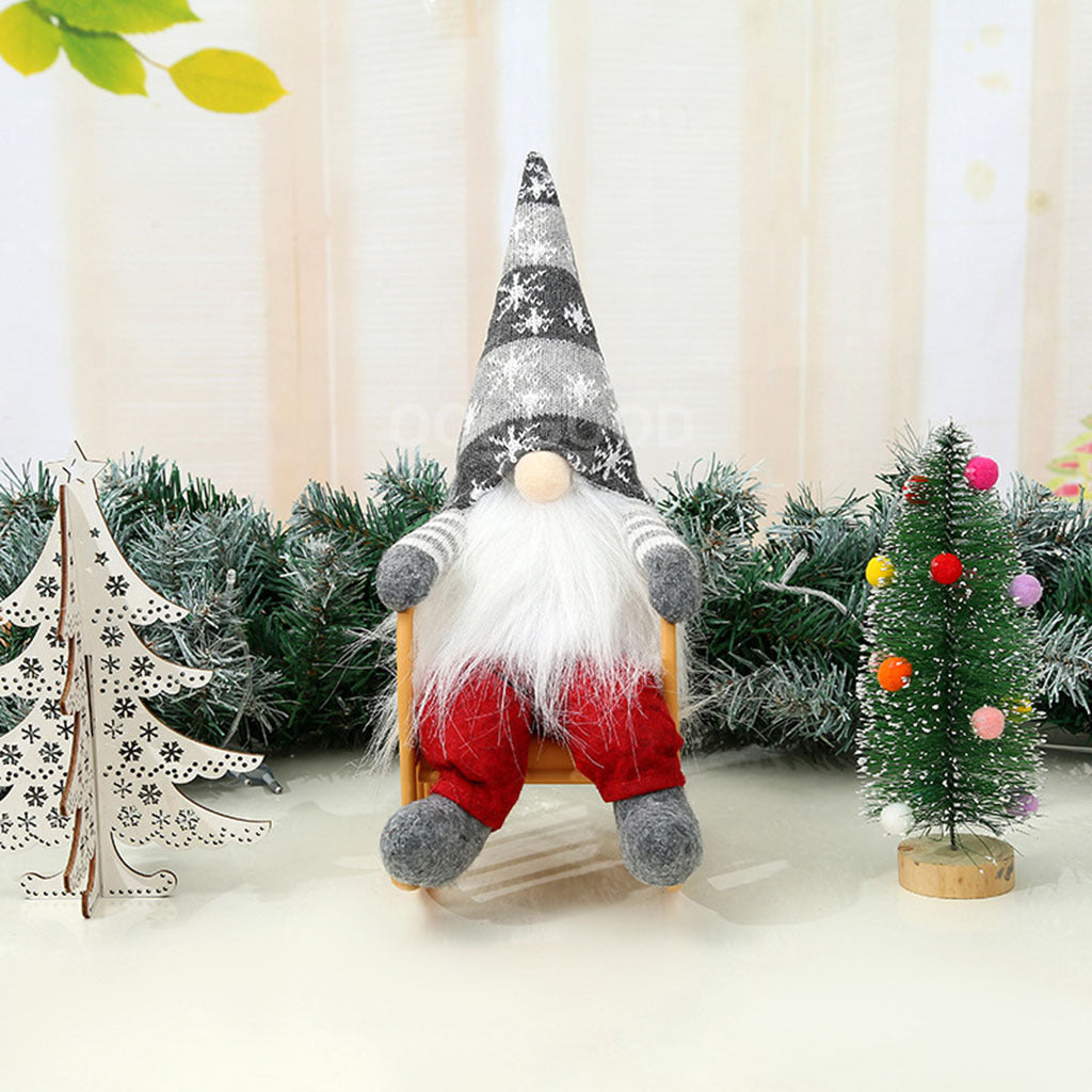 Santa Gnome Sitting Rocking Chair