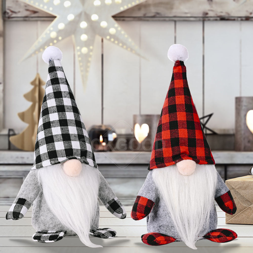 Lovely Gnome Brothers With Checkered Hats And Gloves