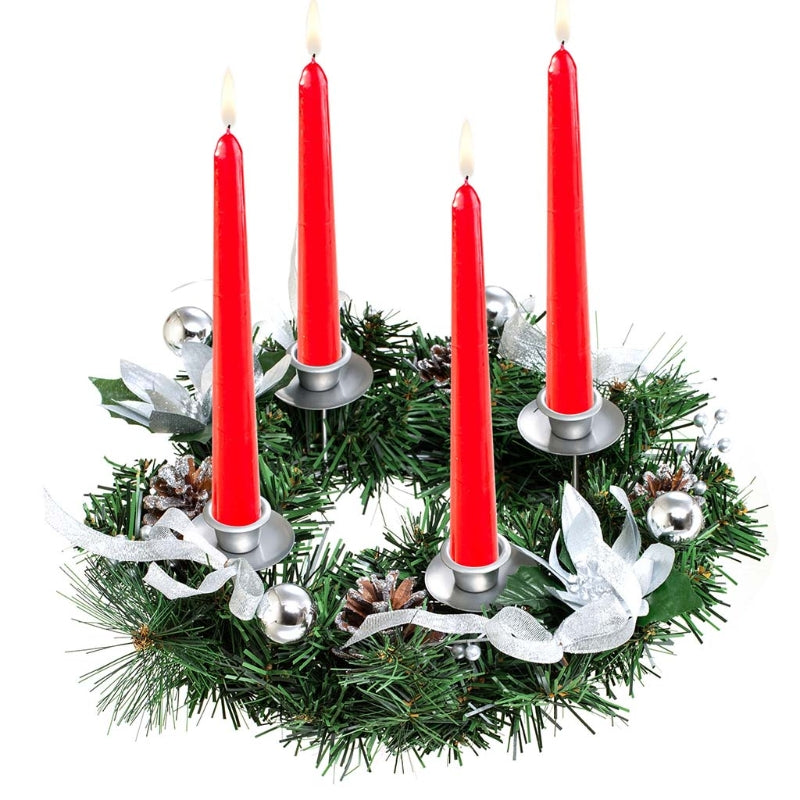 Christmas Wreath Candle Holder Home Party Xmas Table Church Dining Room Ornament