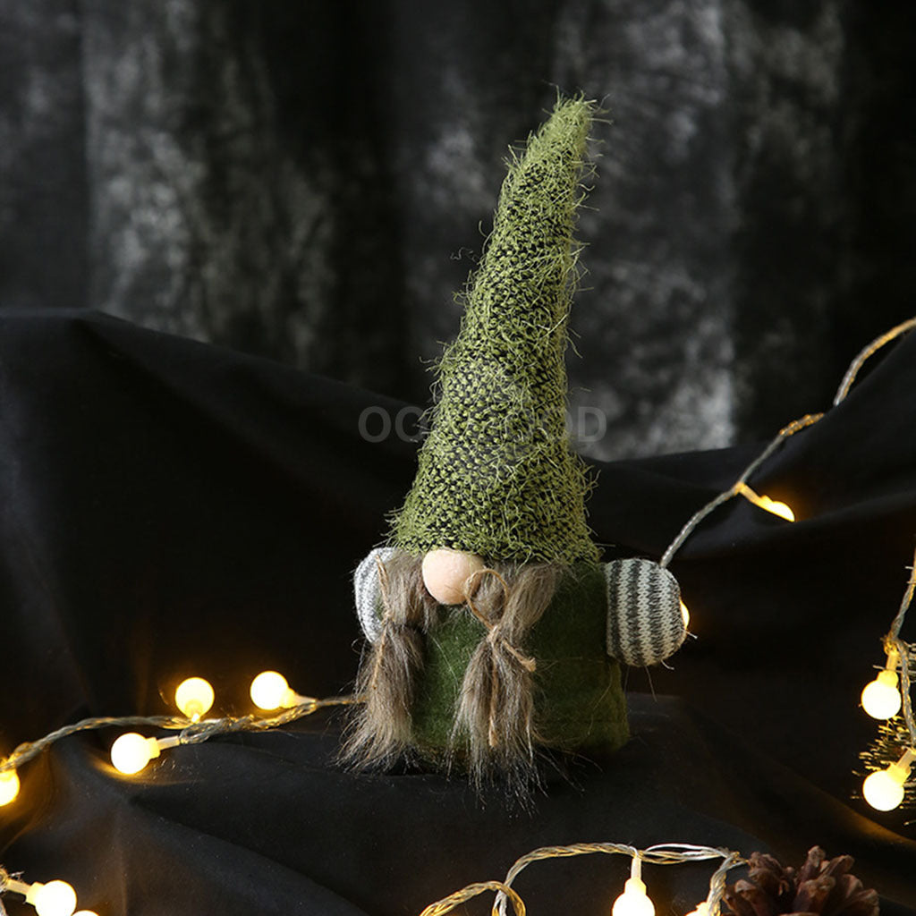 Green Hat Gnome Elf Family For Christmas Decoration
