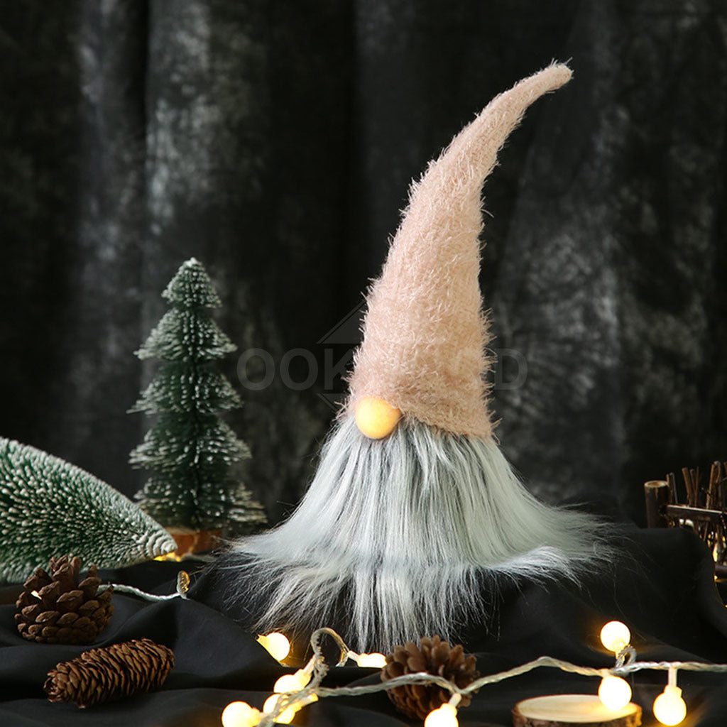 Long Hat Plush Gnome Elf Family With Glowing Nose