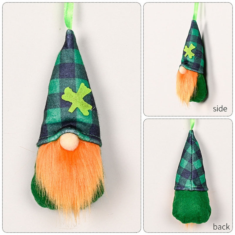 4PCS Plush Gnome Doll Hanging Ornaments For St. Patrick's Day Decor