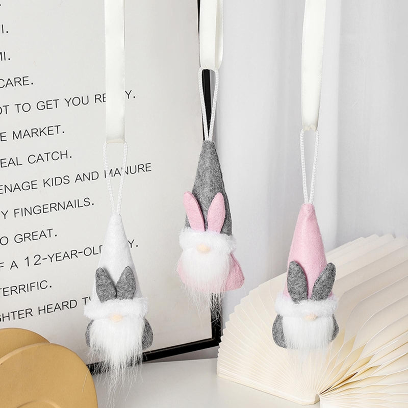 3PCS Easter Hanging Plush Bunny Gnome Ornaments