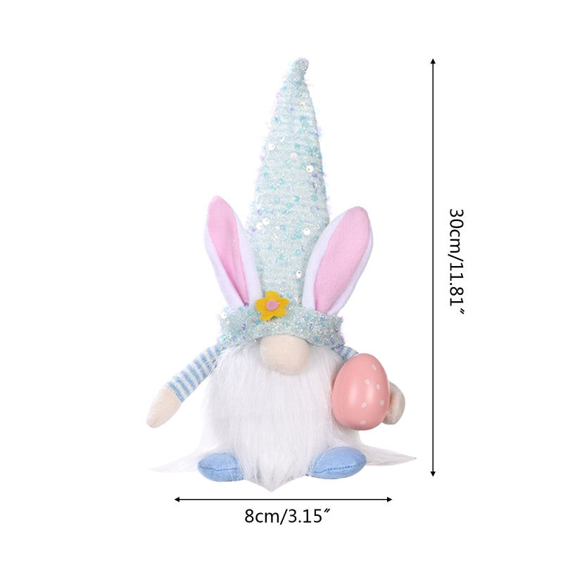 Easter Plush Bunny Gnome Couple With LED Light