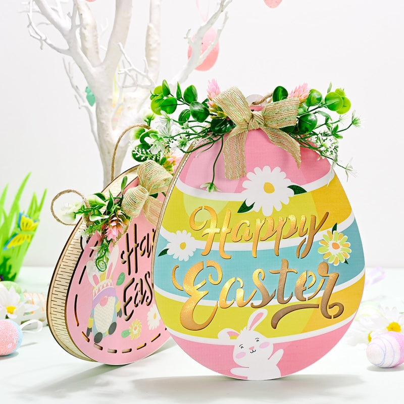 Happy Easter Hanging Ornaments LED Gnome Bunny Egg Truck Signs