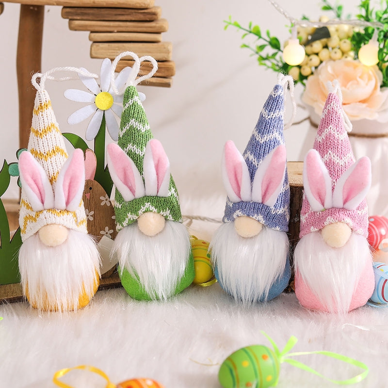 4 Pcs Easter Bunny Gnome Pendant Ornaments